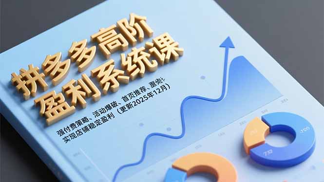 拼多多高阶盈利系统课，强付费策略、活动爆破、首页推荐，实现店铺稳定盈利(更新12月-网创星球