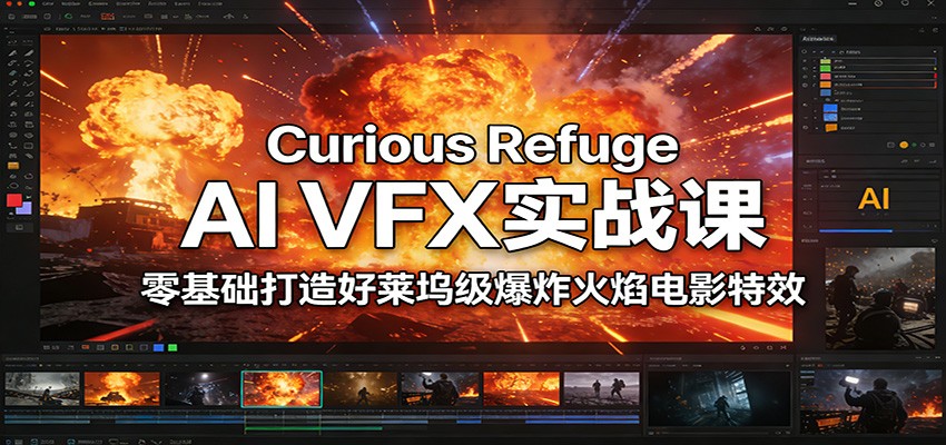 Curious Refuge AI VFX实战课，零基础打造好莱坞级爆炸火焰电影特效-网创星球