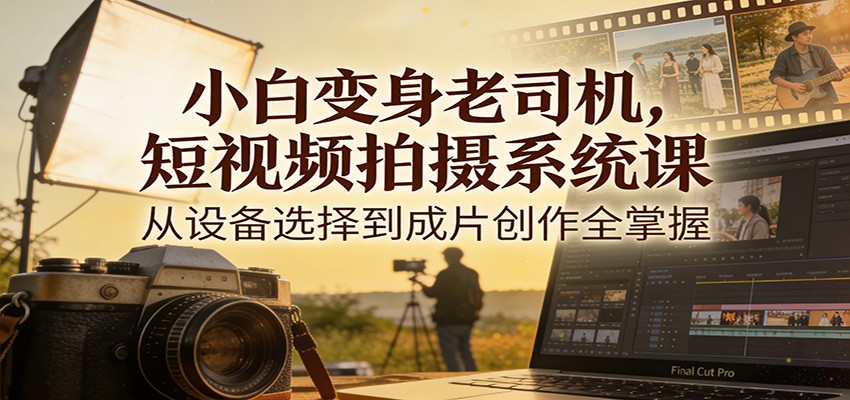 小白变身老司机，短视频拍摄系统课，从设备选择到成片创作全掌握-网创星球