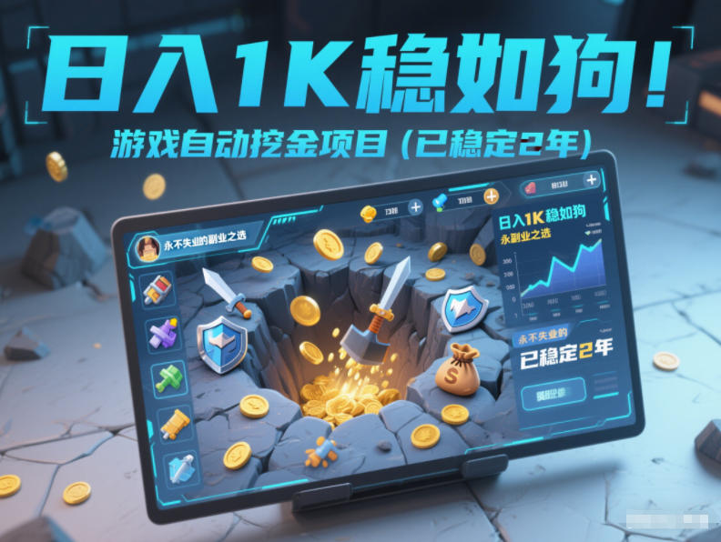 日入1K稳如狗！游戏自动挖金项目(已稳定2年)，永不失业的副业之选【揭秘】-网创星球