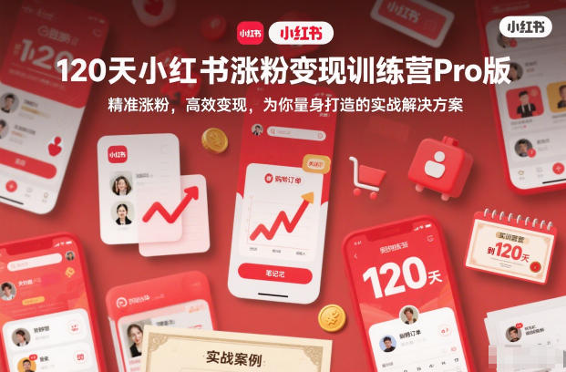 120天小红书涨粉变现训练营Pro版，精准涨粉，高效变现，为你量身打造的实战解决方案-网创星球